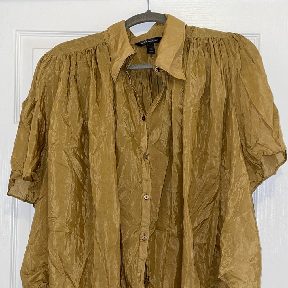 Puff - Sleeve Button Down Blouse